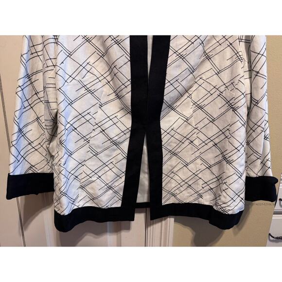 Rafael Black White Women’s Plus Size Blazer 3/4 Sleeves Lined Sz 3X - Picture 2 of 10